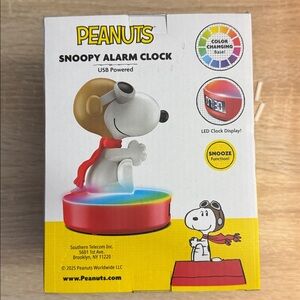 Snoopy Alarm Clock with Color-Changing Base